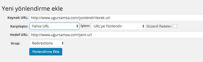 wordpress 301 yönlendirmesi